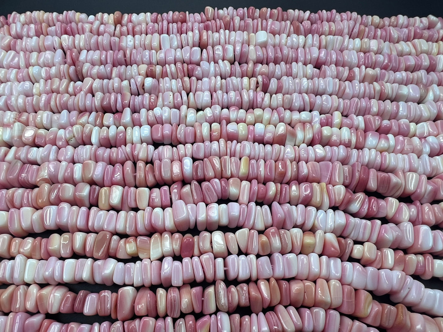 Pink Shell Irregular Square Chips Beads Strand