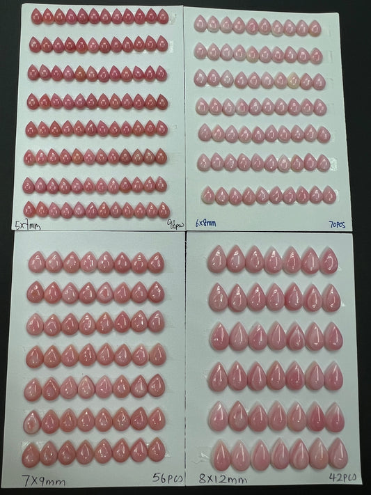 Pink Shell Teardrop Cabs 5x7mm - 8x12mm
