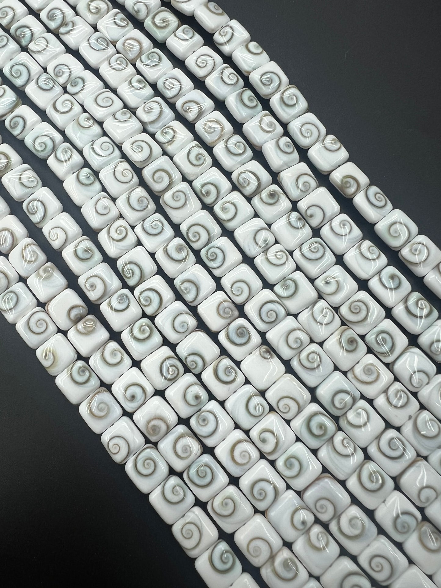 Shiva Eyes Shell Square Shape Beads 10mm