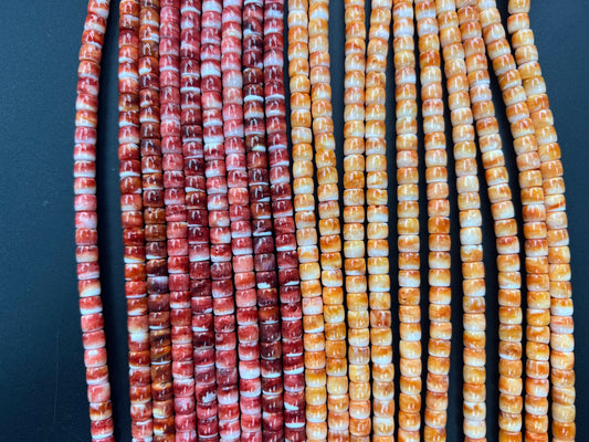 (Red/ Orange) Spiny Oyster Cylinder Strand 5x6mm