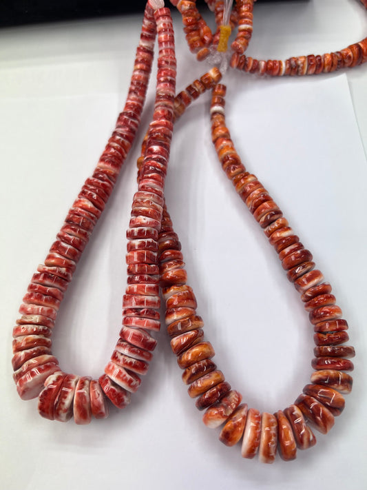 Spiny Oyster Heishi Beads Graduated 8-18mm