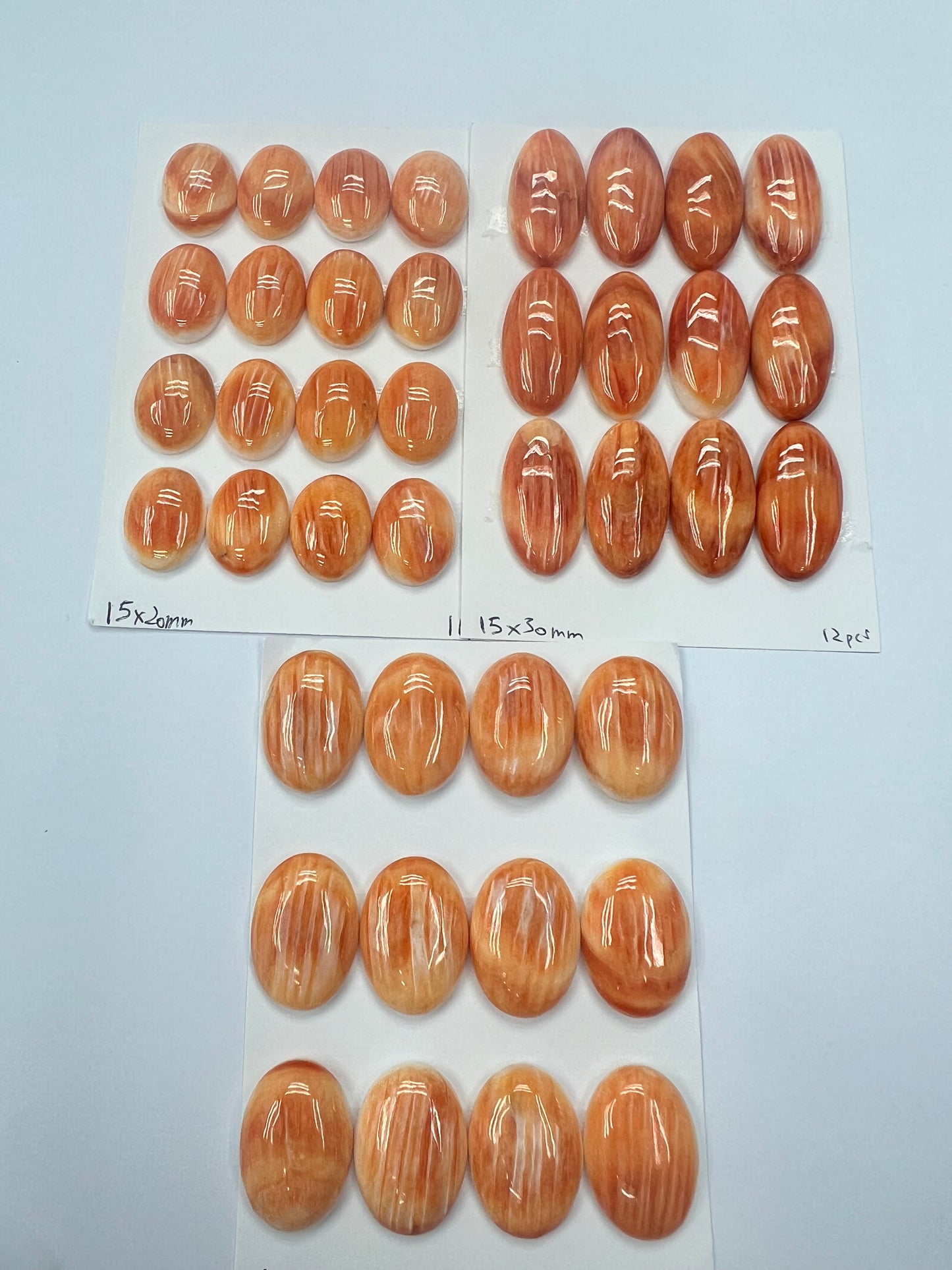 Orange Natural Spiny Oyster Shell Oval Cab  15x20mm ~18x25mm