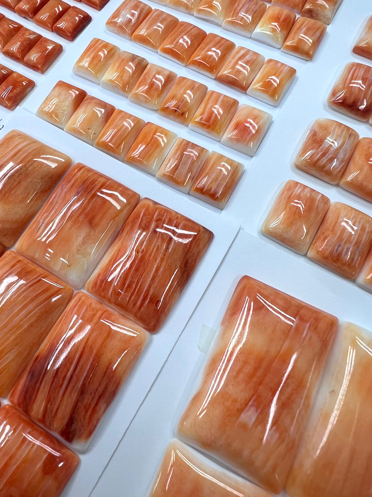 Orange Natural Spiny Oyster Shell Rectangle Cab 8x12~25x40mm