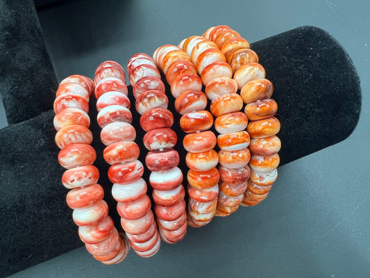 Spiny Oyster Rondelle Bracelet 10mm