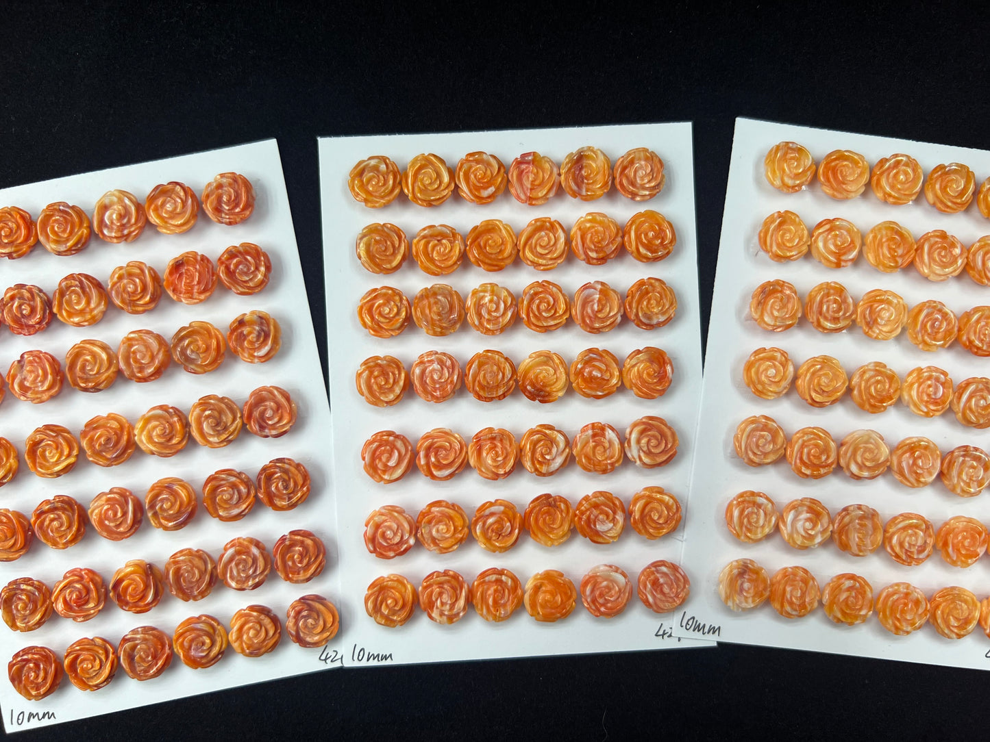 Natural Spiny Oyster Shell Rose Loose Piece (Orange/Red) 8mm 10mm 12mm
