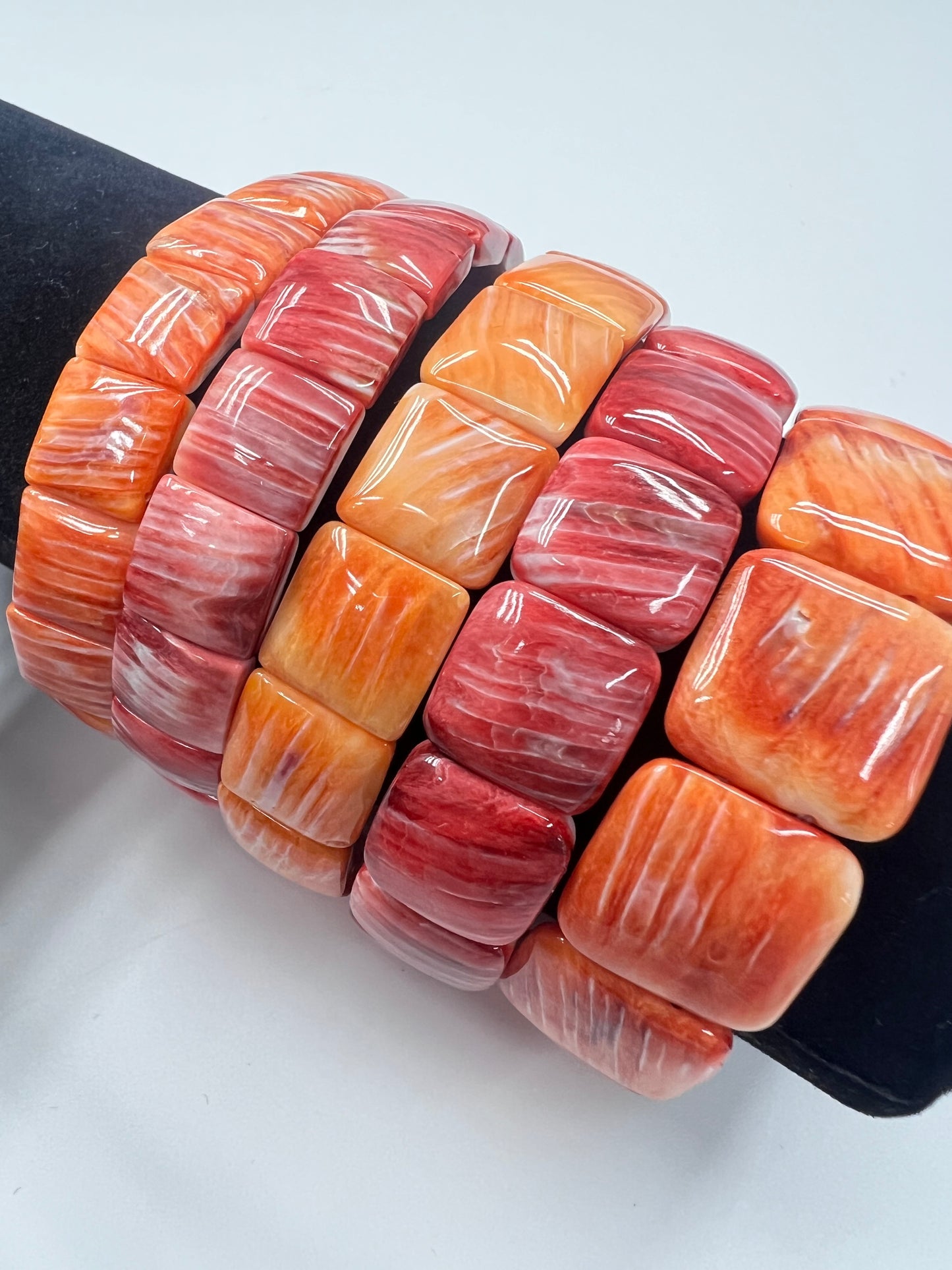Natural Spiny Oyster Shell Square Bracelet 12m 14m 17m