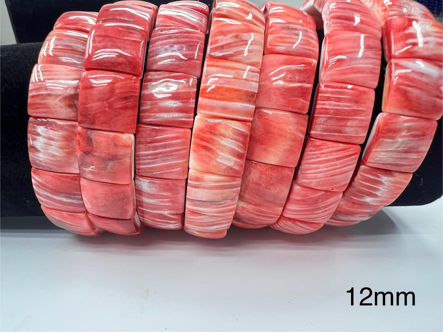 Natural Spiny Oyster Shell Square Bracelet 12m 14m 17m