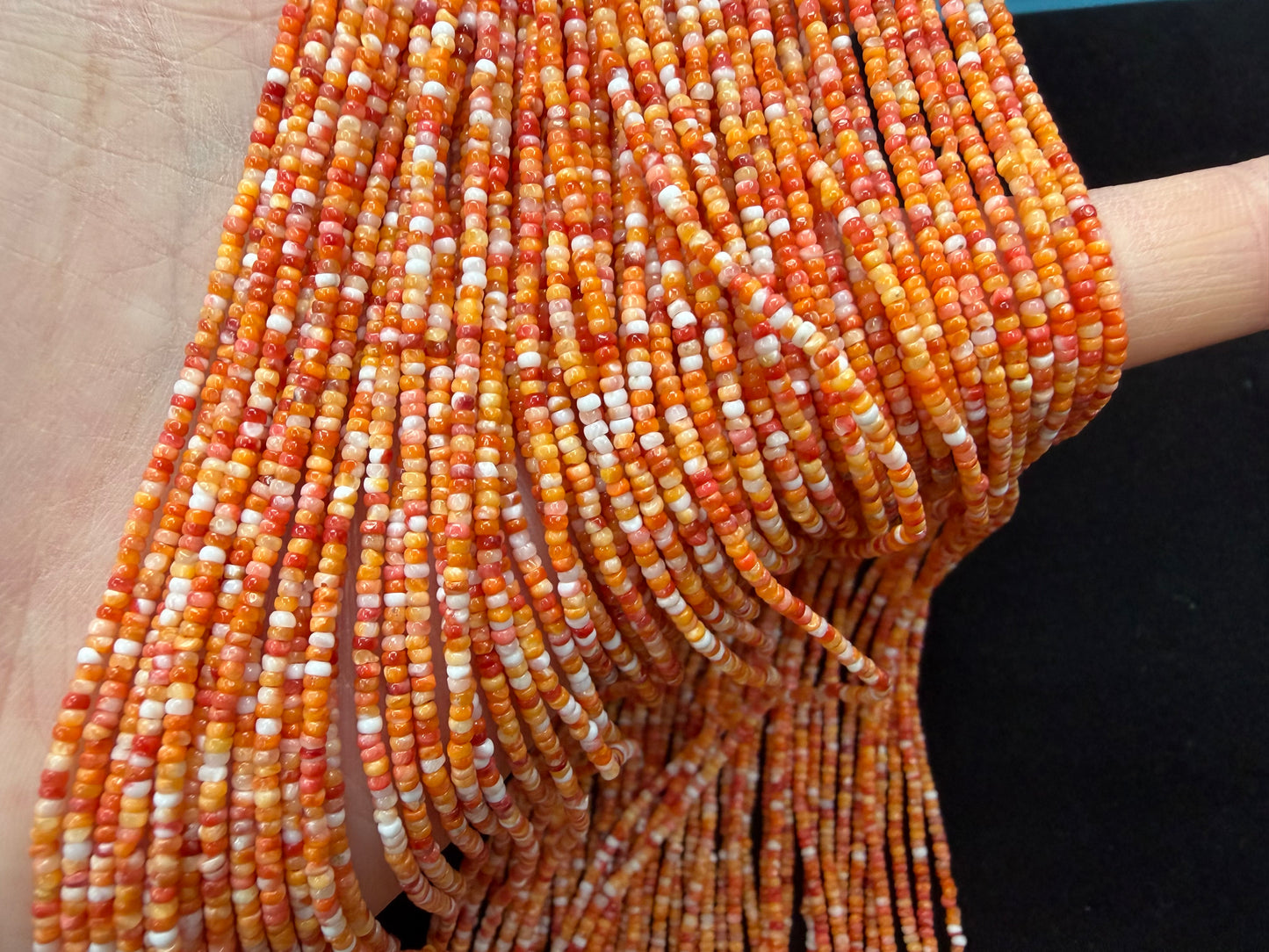 Spiny Oyster Roundelle Beads 1.5-1.8mm