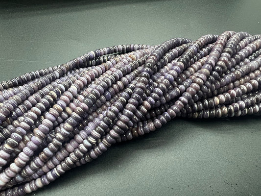 (Top+) Wampum Rondelle Bead 4mm