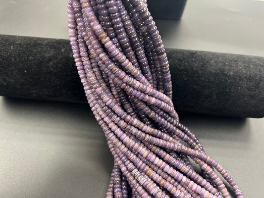 (Top+) Wampum Rondelle Bead 5mm