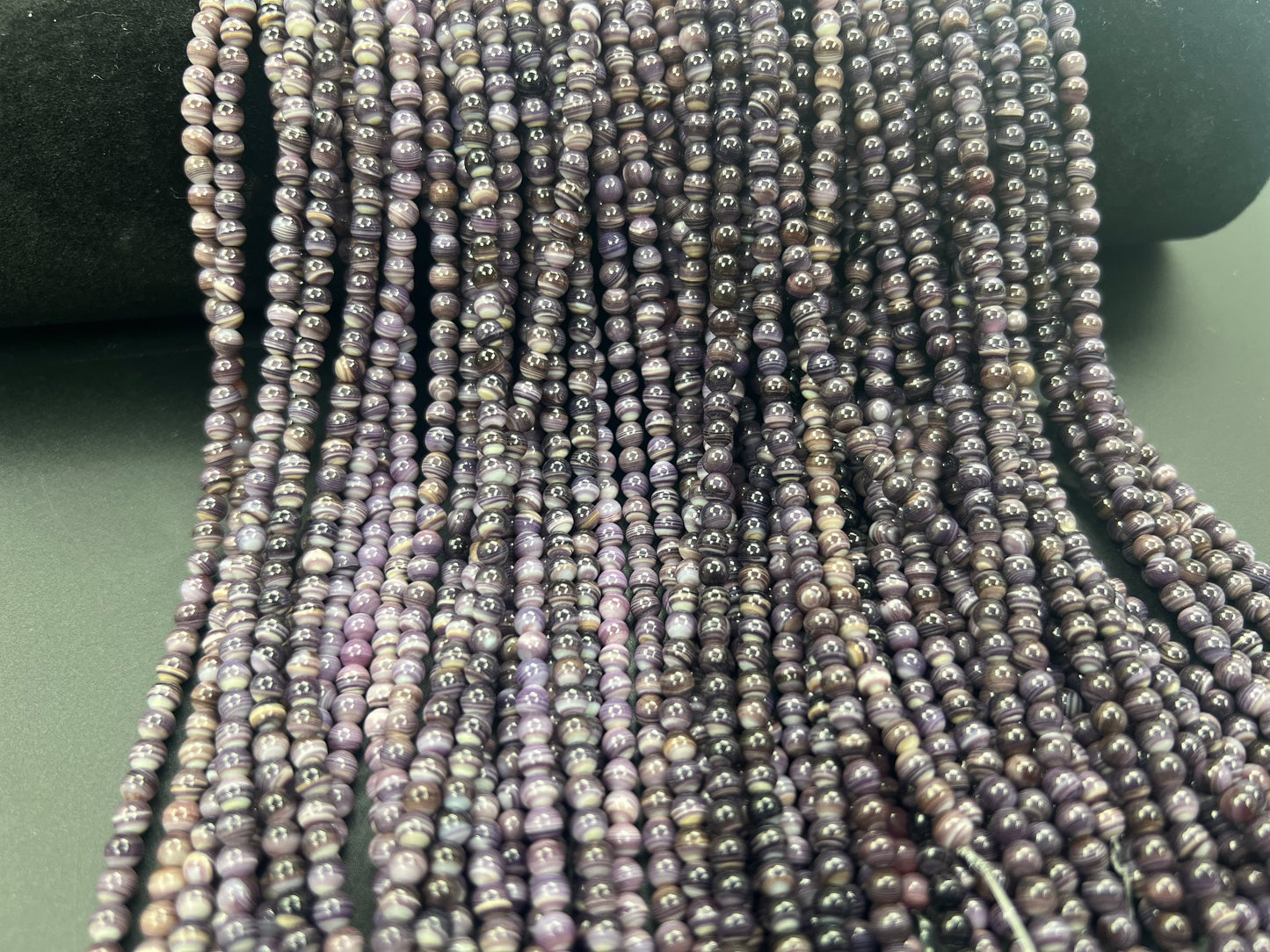 (Top+) Wampum Round Bead  4mm