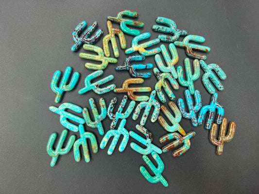 Turquoise Cactus Carved Piece