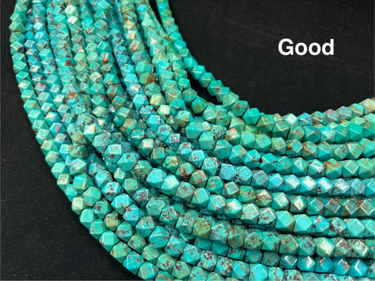 Natural Turquoise Fancy Cut Beads 8mm
