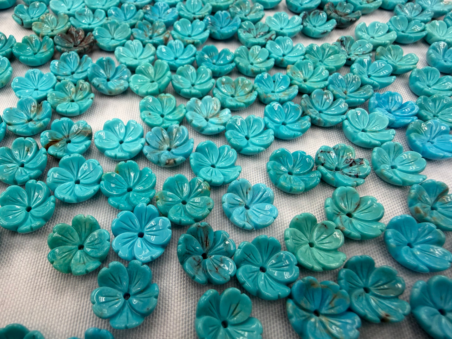 Turquoise Bowl Flower 8mm 10mm 12mm