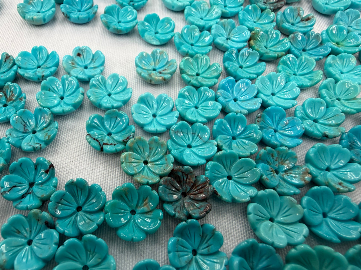 Turquoise Bowl Flower 8mm 10mm 12mm