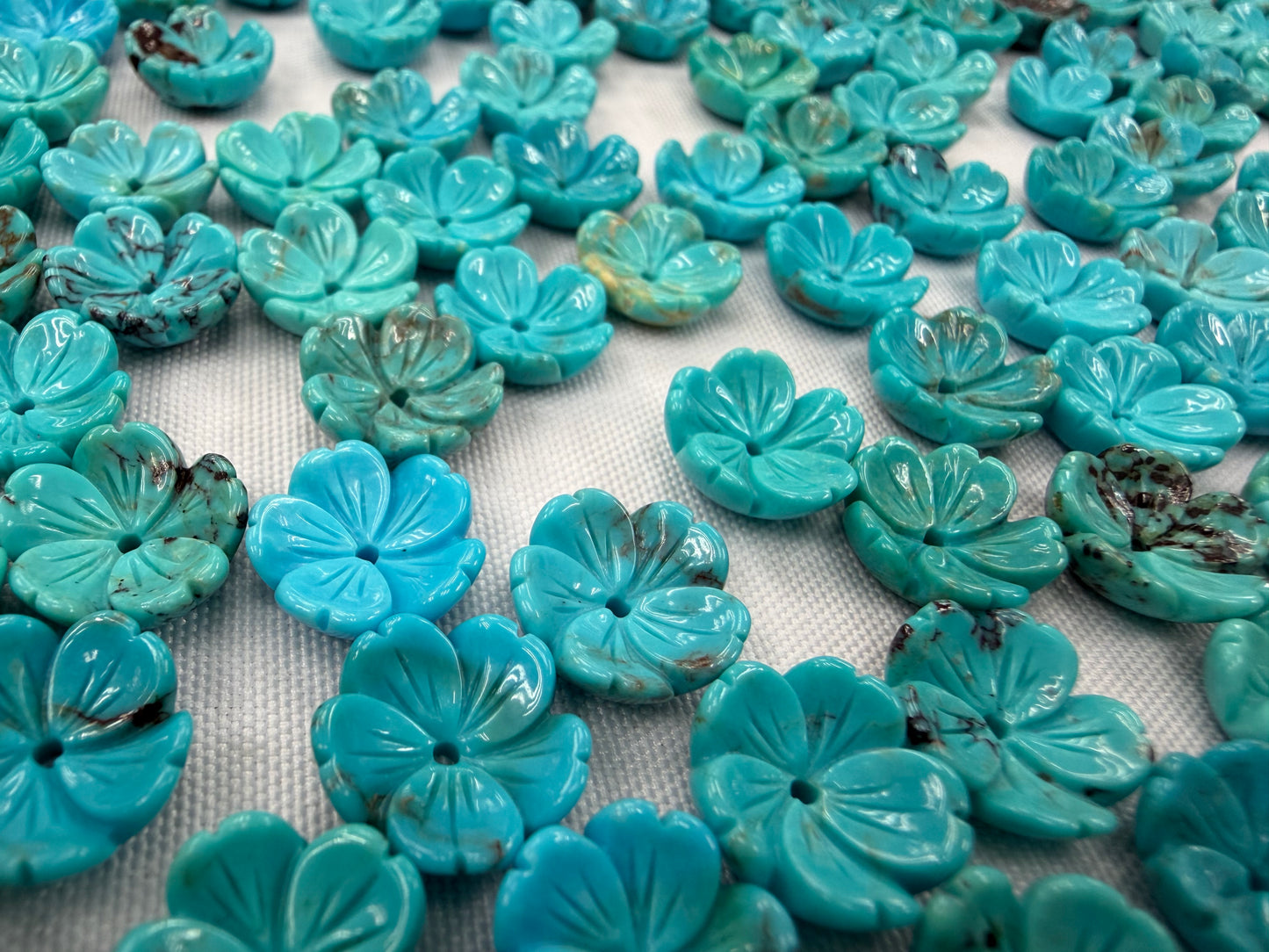 Turquoise Bowl Flower 8mm 10mm 12mm