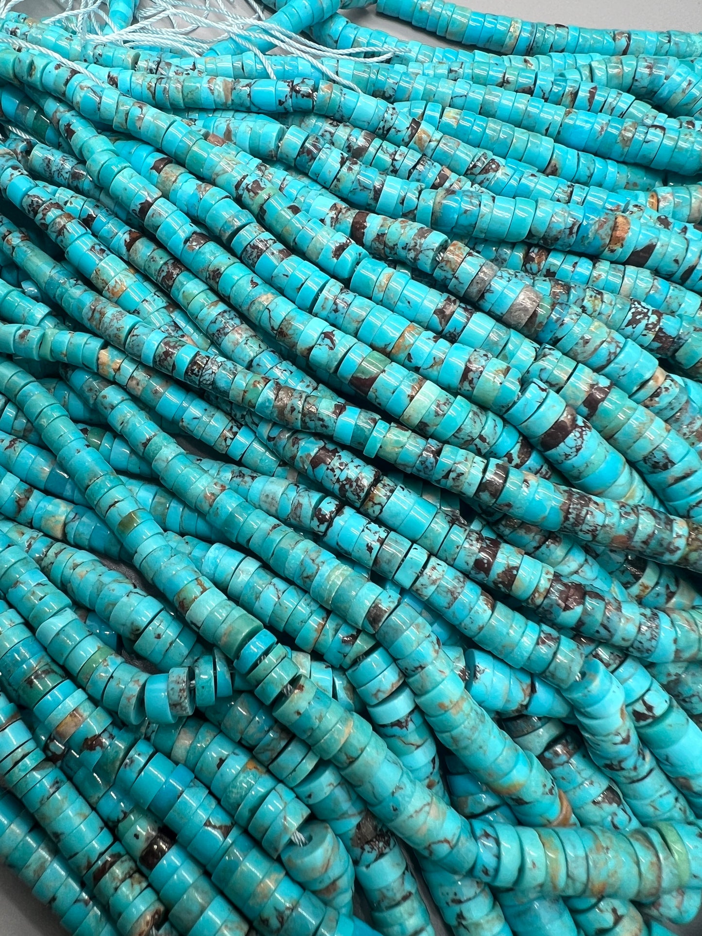 Natural Turquoise Heishi Beads Graduated 4-8mm