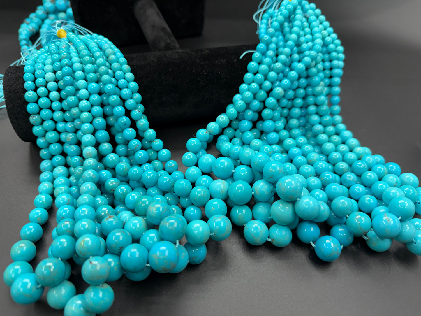 Natural Turquoise Round Beads Graduated 6-14mm