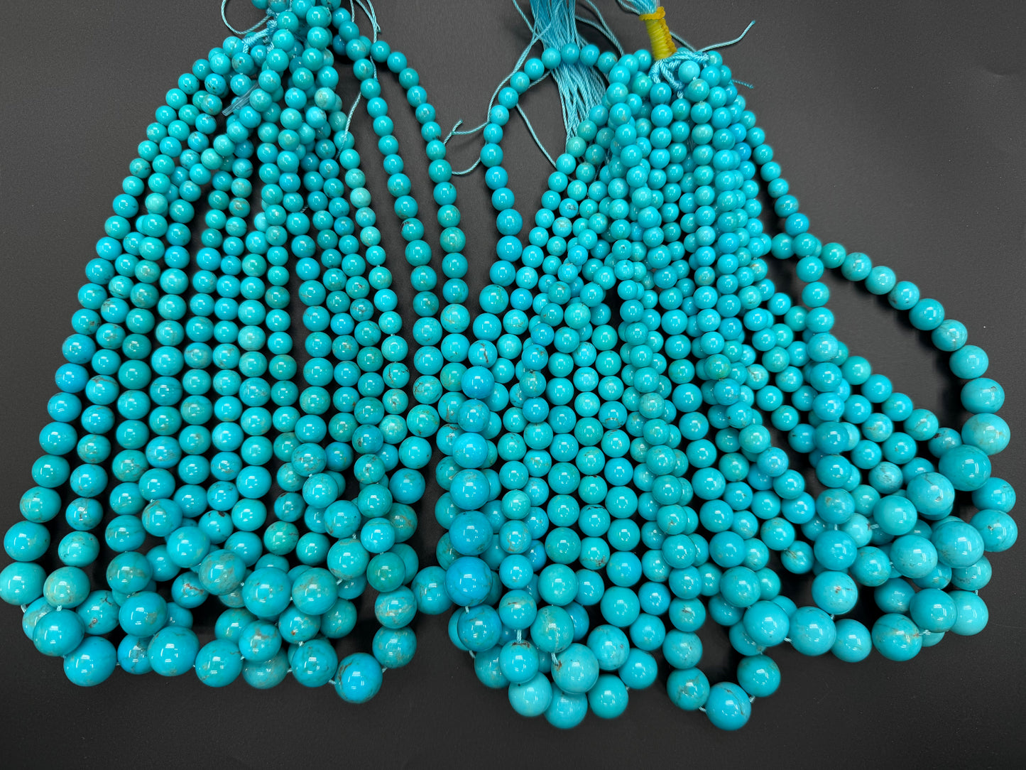 Natural Turquoise Round Beads Graduated 6-14mm