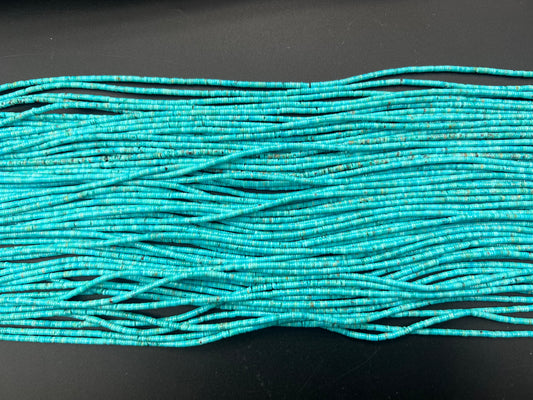 Natural Turquoise Heishi Bead 2mm (Top)
