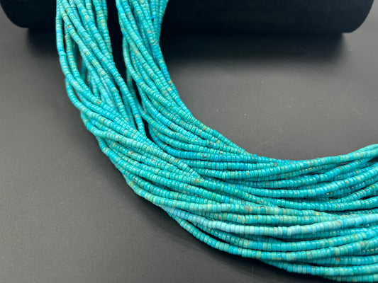 Natural Turquoise Heishi Bead 3mm (Top)