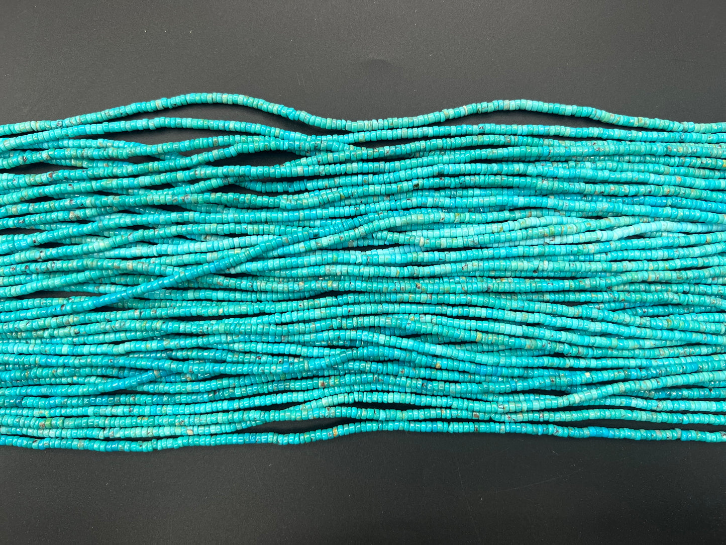Natural Turquoise Heishi Bead 3mm (Top)