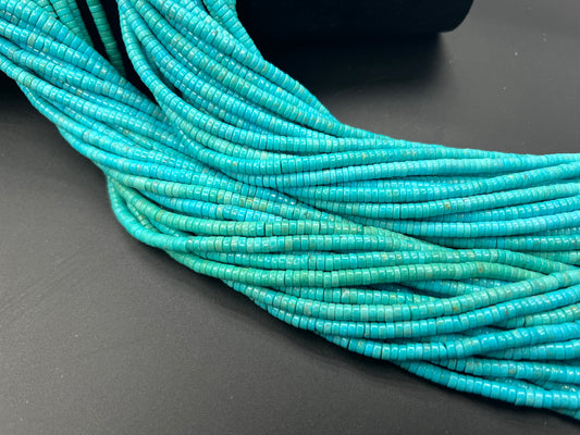 Natural Turquoise Heishi Bead 4mm (Top)