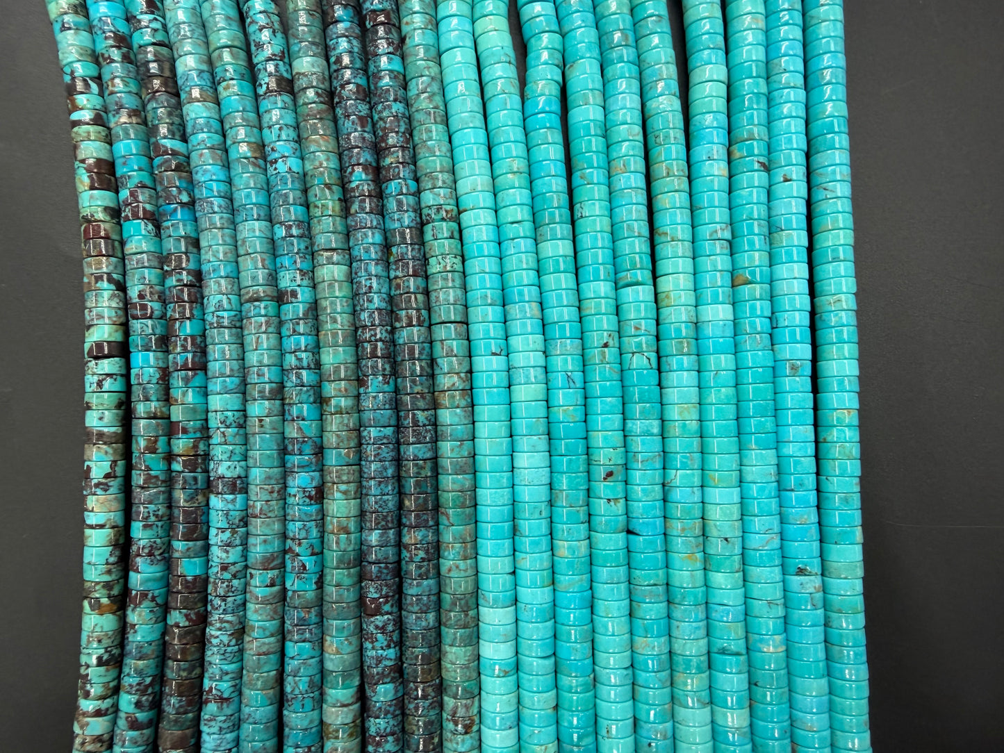 Natural Turquoise Heishi Bead 8x3.5mm