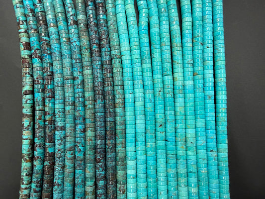 Natural Turquoise Heishi Bead 8x3.5mm