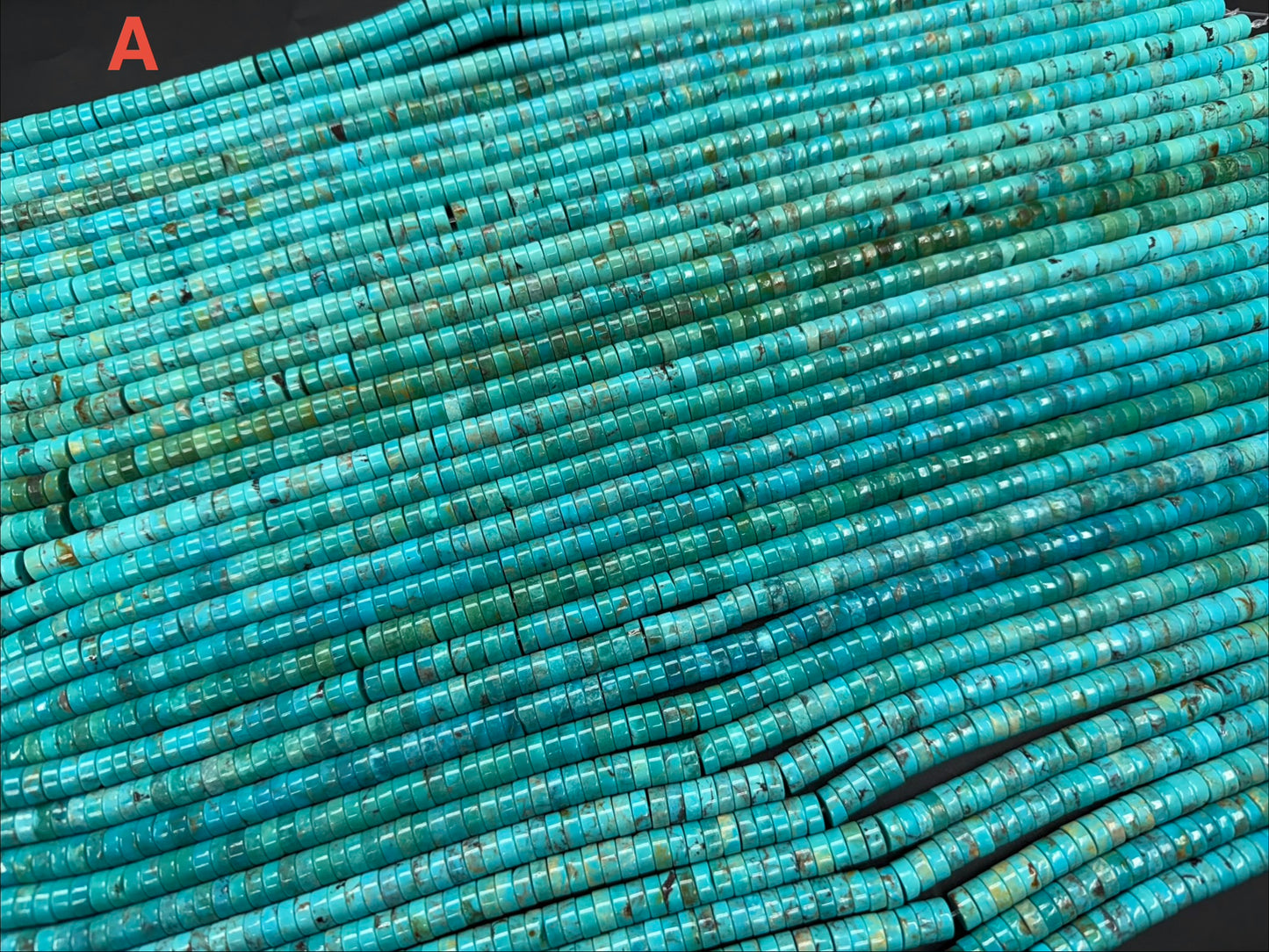 Natural Turquoise Heishi Bead 8x3.5mm