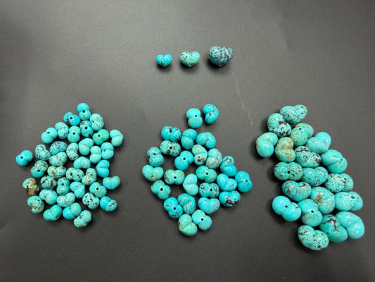 Turquoise Puff Heart Loose Piece 10mm 12mm 15mm (Straight Hole)