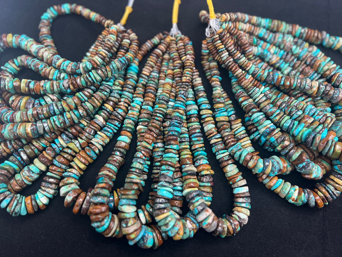 Natural Turquoise Graduated Heishi Chips 8-18mm