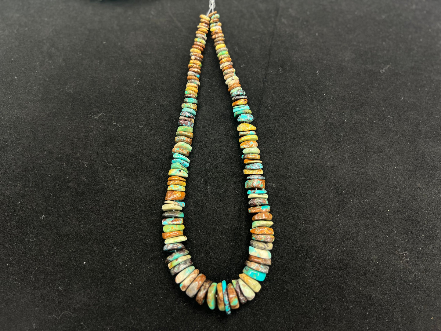 Natural Turquoise Graduated Heishi Chips 8-18mm
