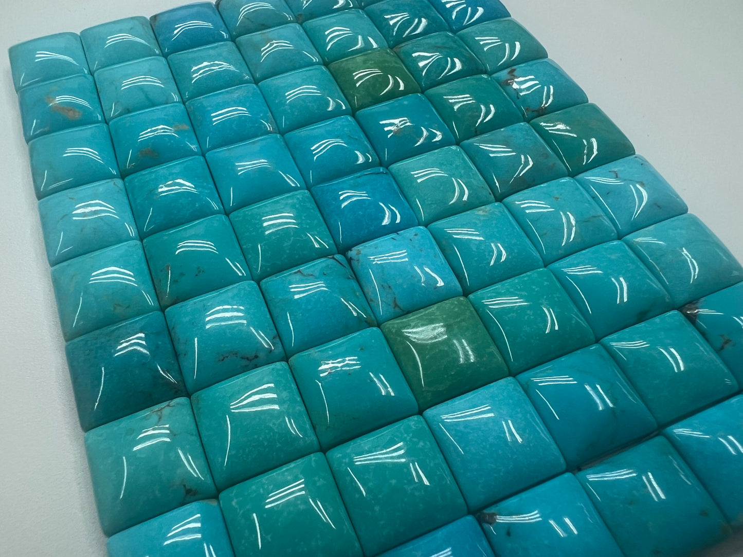 Turquoise Square Domed Loose Piece (2 Holes)