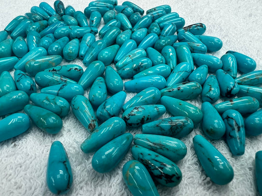 Turquoise Pear Loose Piece 7x17mm (Half Drilled)