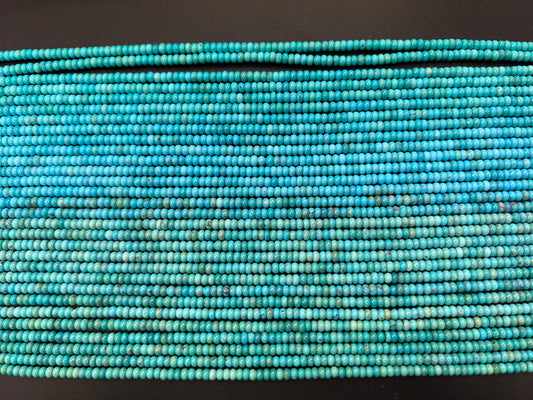 Natural Turquoise Rondelle Bead 4mm