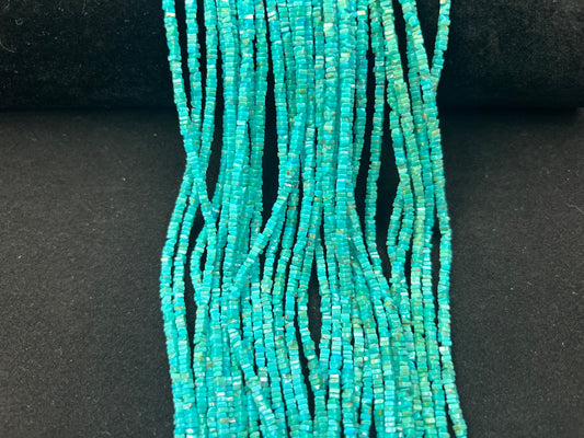 Natural Turquoise Square Beads 2.5mm (Top)