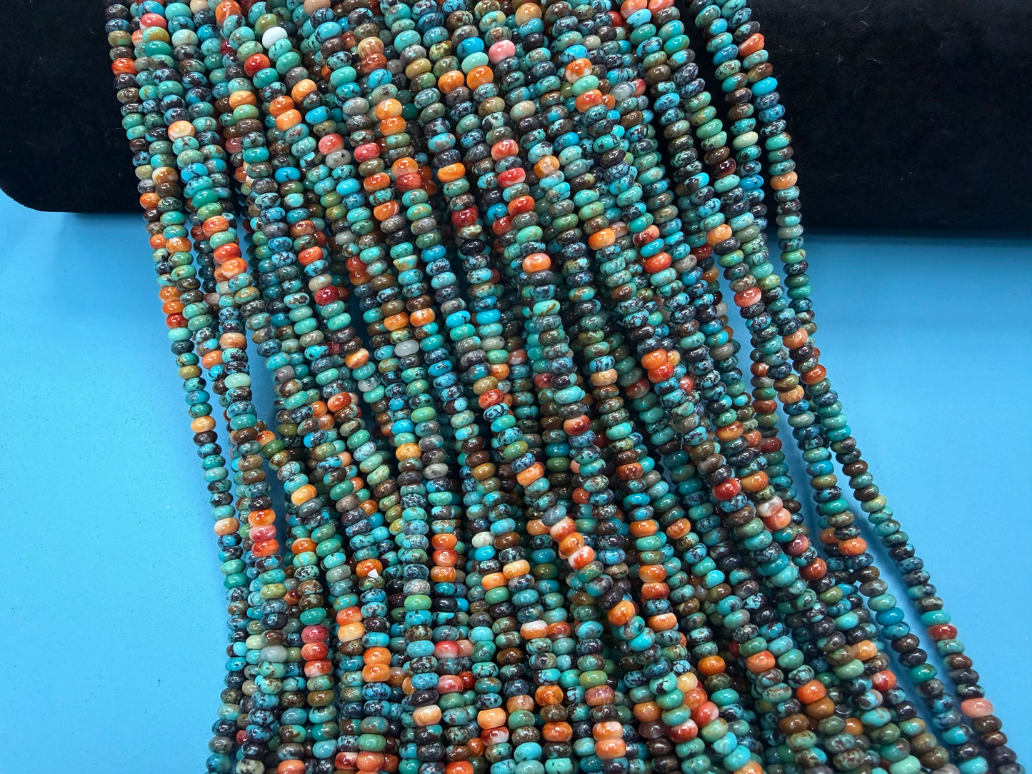 Turquoise / Spiny Oyster Roundelle Beads 4mm