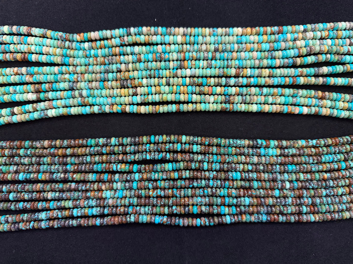 Natural Turquoise Rondel Bead 6mm