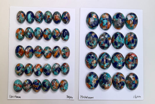 Natural Turquoise Mix Spiny Oyster Mix Lapis Oval Cab 10x14mm 15x20mm