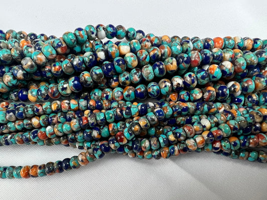 Turquoise x Spiny Oyster x Lapis Rondelle Beads 6mm 8mm