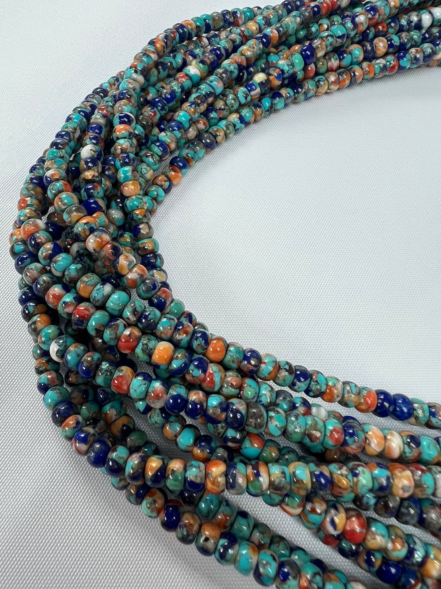 Turquoise x Spiny Oyster x Lapis Rondelle Beads 6mm 8mm