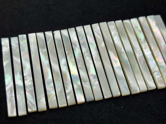Natural White Mother Of Pearl Shell Rectangle Slice 4x50mm