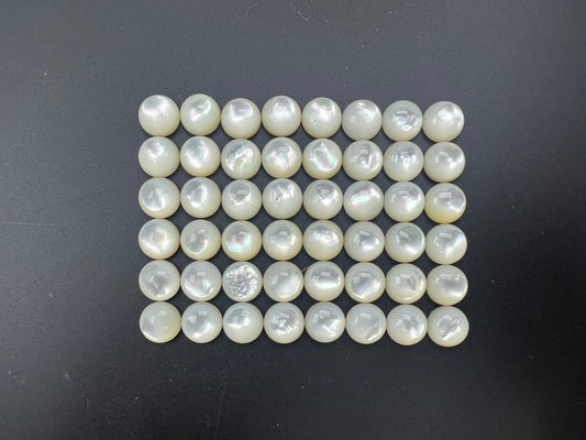 White Mother Of Pearl Round Cab 10mm