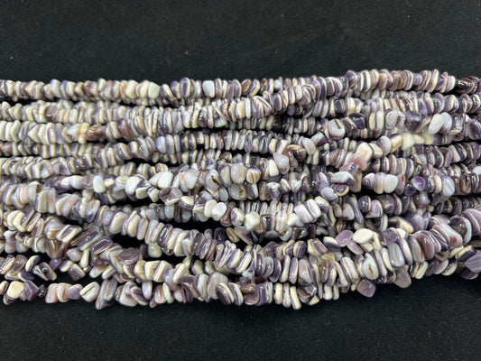 Natural Wampum Irregular Chips Strand