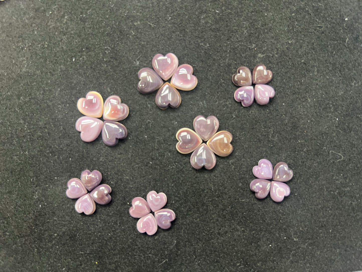 Natural Wampum Heart Cab 8mm 10mm