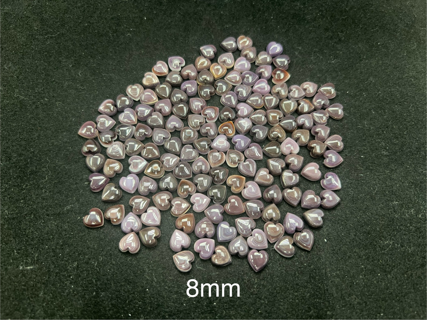 Natural Wampum Heart Cab 8mm 10mm