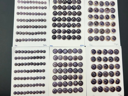 Natural Wampum Round Cab 6mm - 12mm