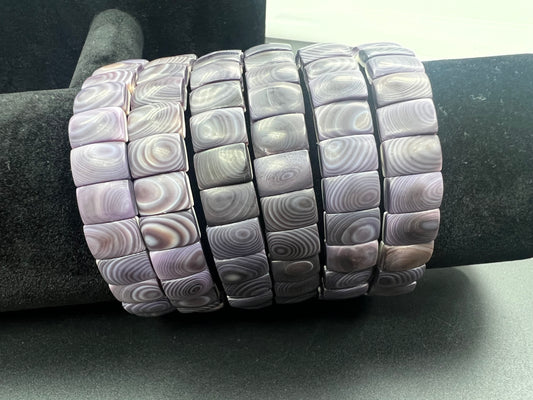 (Matt) Wampum Rectangle Bracelet 7x10mm