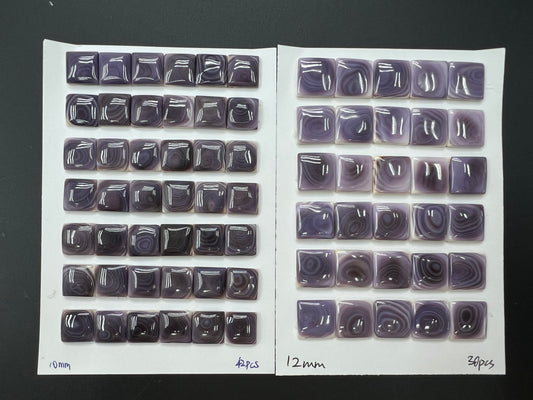 Natural Wampum Square Cab 10mm - 12mm